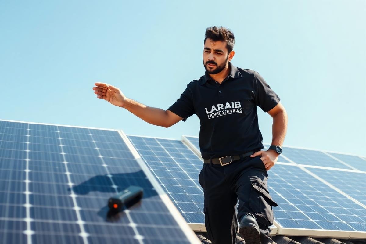 Rooftop solar panel inspection and cleaning